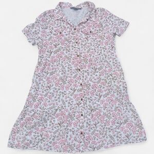  Lark + Grey Floral Button-Front Tiered Shirtdress – Size Large